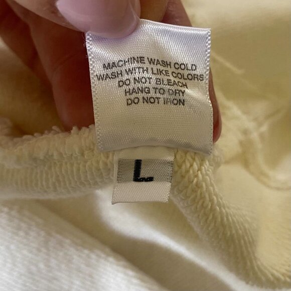 California Incline MALIBU CALI Crew Neck Sweatshirt Cream Size L Sample NWT - Picture 14 of 14